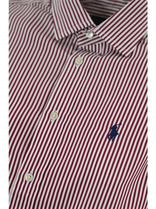 Camicia a righe in popeline bordeaux bianco POLO RALPH LAUREN | 211 910743016